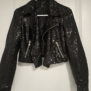 Forever 21 Shimmering Black Sequin Jacket